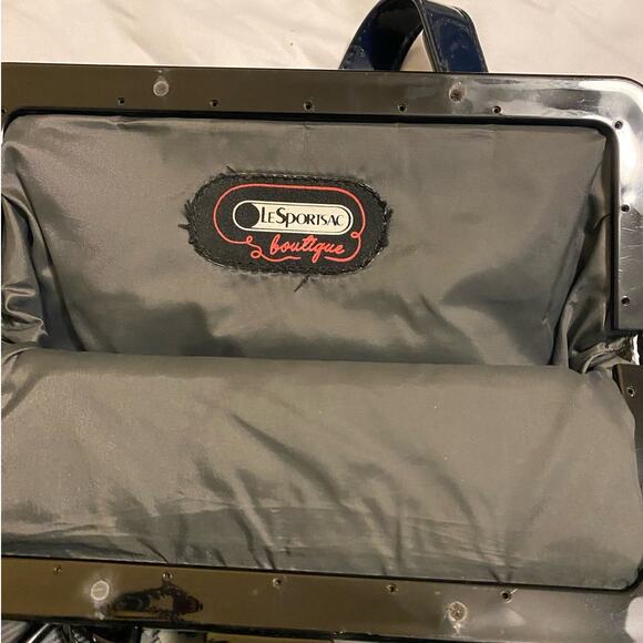 LeSportsac Plaid Handbag Rare Boutique Limited Garbo Blue‎ Retro Utility Sporty - Picture 6 of 7